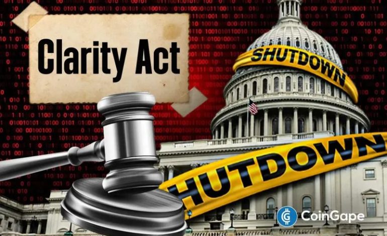  U.S. Shutdown Odds Hit 78% as CLARITY Act Faces Fresh Uncertainty